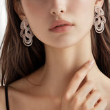 18K White & Rose Gold Diamond Earrings