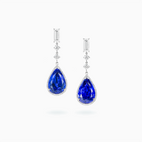 18K White Gold Tanzanite & Diamond Earrings