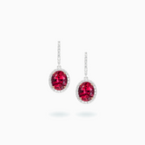 18K White & Rose Gold Rubellite Diamond Earrings