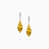 18K White & Yellow Gold Citrine & Diamond Earrings