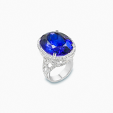 18K White Gold Tanzanite & Diamond Ring