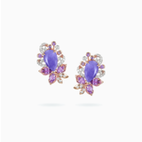 18K White & Rose Gold Lavender Jade & Diamond Earrings