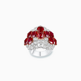 18K White & Rose Gold Ruby & Diamond Ring