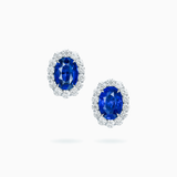 18K White Gold Sapphire & Diamond Earrings