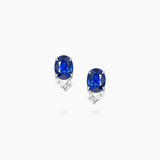 18K White Gold Sapphire & Diamond Earrings