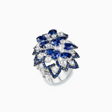 18K White & Black Gold Sapphire & Diamond Ring