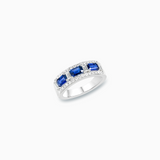 18K White Gold Sapphire & Diamond Ring