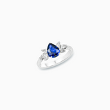 18K White Gold Sapphire & Diamond Ring