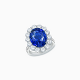 18K White Gold Sapphire & Diamond Ring