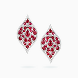 18K White & Rose Gold Ruby & Diamond Earrings